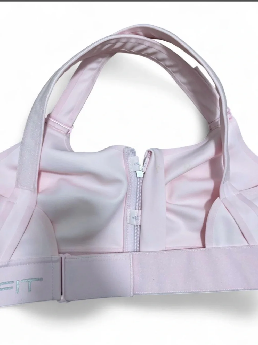 SheFit Front-Zip Light Pink Sports Bra
